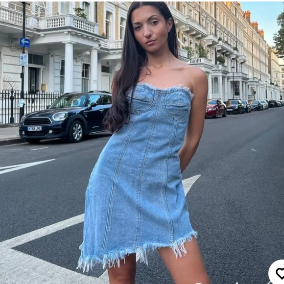 Cider Strapless Denim Dress - Picture 3 of 16